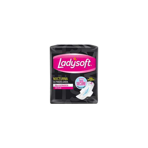 Ladysoft Nocturna toallitas femeninas Ultradelgadas con alas.