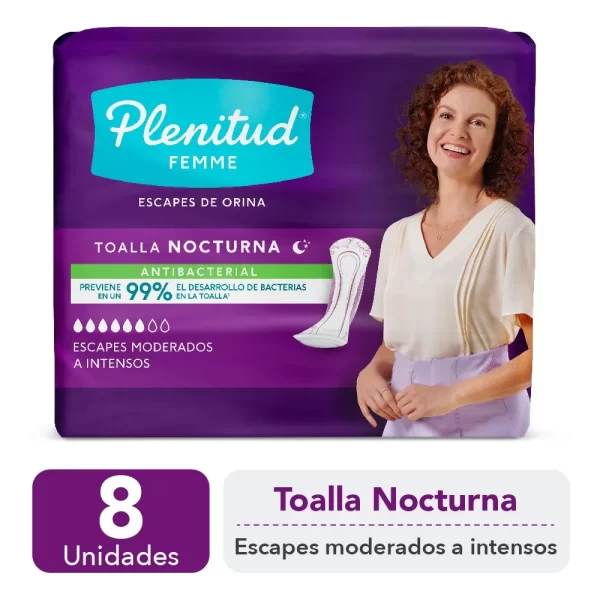 Plenitud Femme Toallitas femeninas Nocturnas Anti bacterianas.