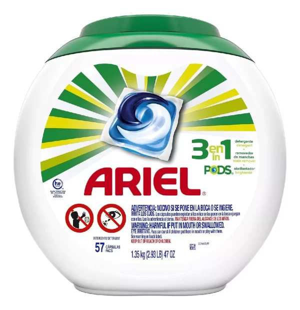 Ariel Capsulas De detergente 3en1.