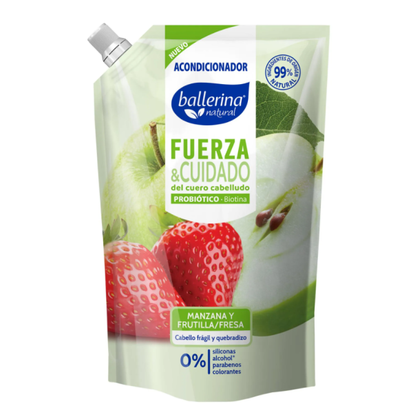 Ballerina Fuerza & Cuidado Acondicionador Manzana y frutilla.
