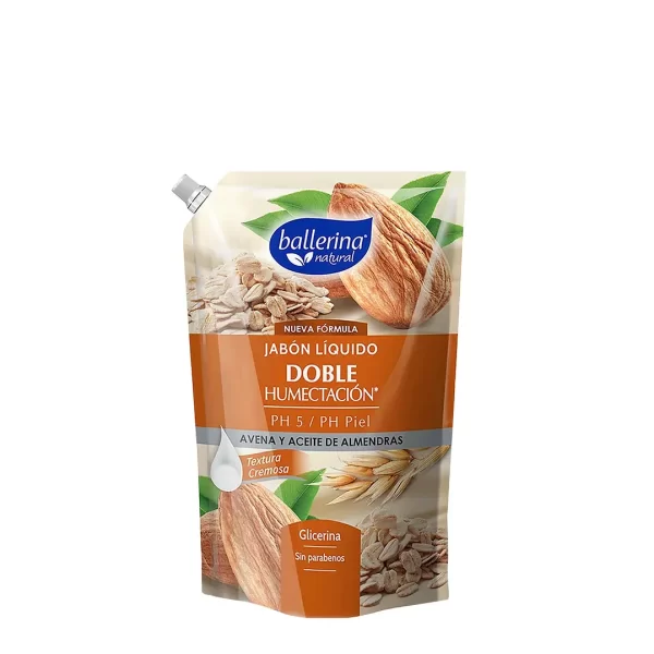 Ballerina Jabón Líquido Doble Humectación Avena y aceite de almendras.
