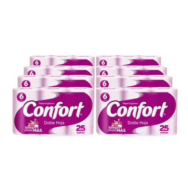 Confort Papel Higiénico Doble hoja Manga 25 Metros.