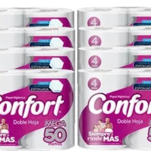 Confort Papel higienico Doble hoja Manga 50 metros.