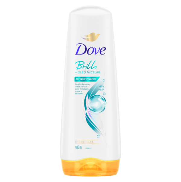 Dove Acondicionador Brillo + Óleo micelar.