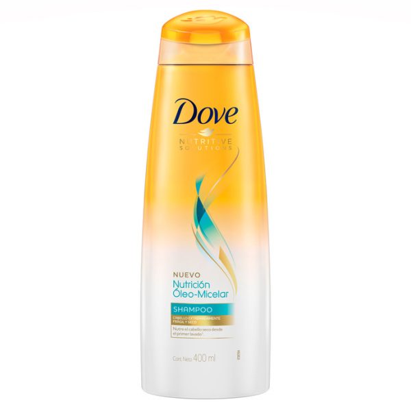 Dove Shampoo Brillo + Óleo micelar.