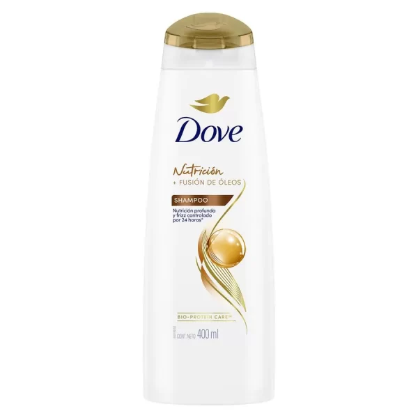 Dove Shampoo Nutrición+Fusión de óleos.