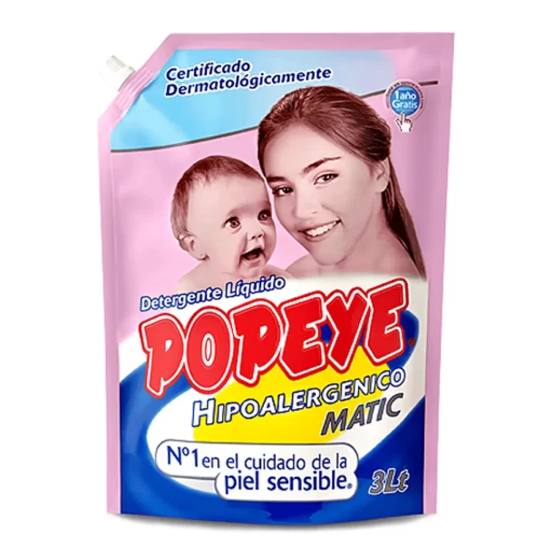 Popeye Detergente Hipoalergenico Liquido 3L