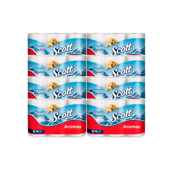 Scott Aromas Papel higiénico Doble hoja Manga.