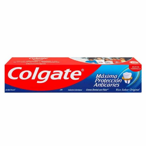 Colgate Pasta de dientes Máxima protección anticaries.