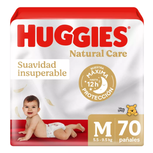 Huggies Natural care Pañales Talla M Pack 70 uds.