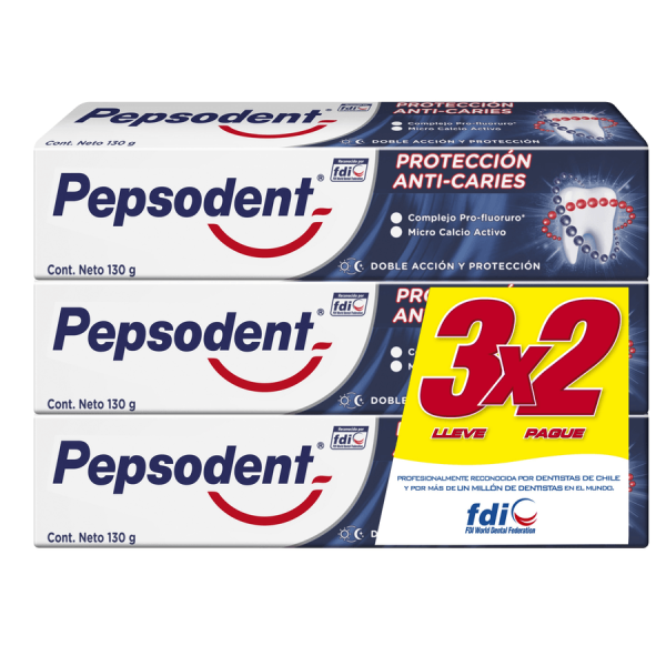 Pepsodent Pasta de dientes Proteccion Anti-caries 3x2.