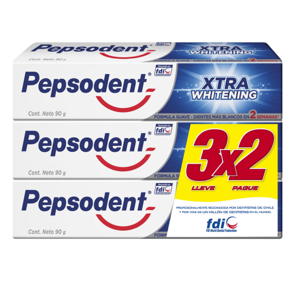 Pepsodent Xtra Whitening Pasta dental 3x2.