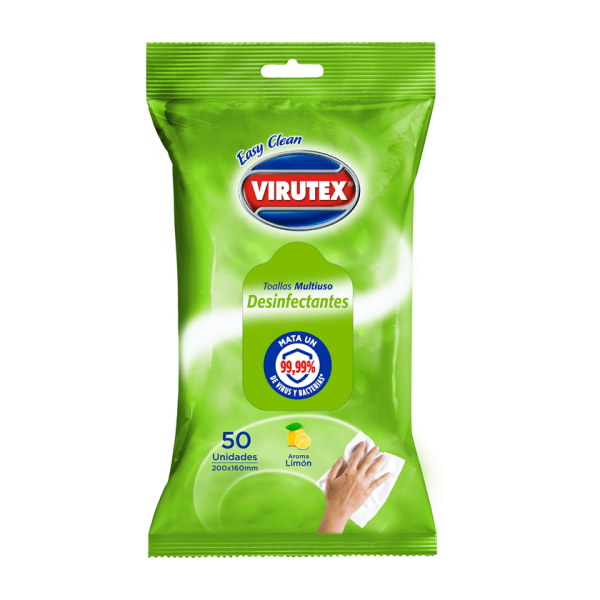 Virutex Toallas Multiuso Desinfectantes Limón.